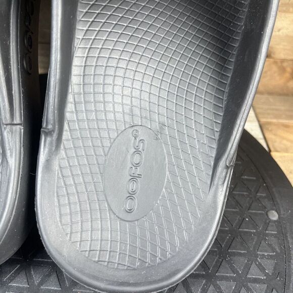 Oofos OOahh Mens Sz 10 Womens Sz 12 Sport Flex Slide Recovery Sandals Black - Picture 7 of 11